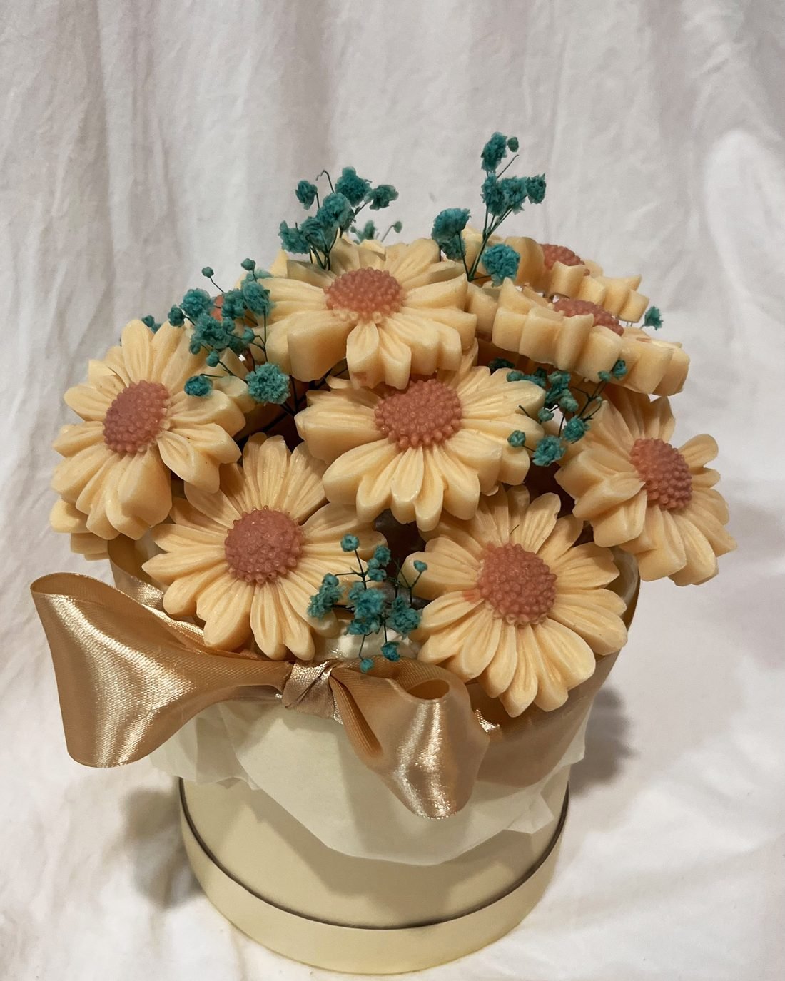 Bloom & Beyond soap flower arrangement in yellow