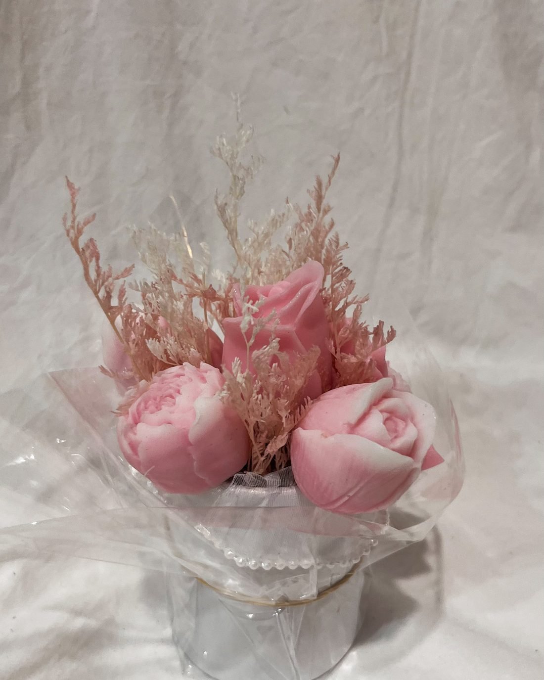 Micro Meadow soap flower arrangement in pink